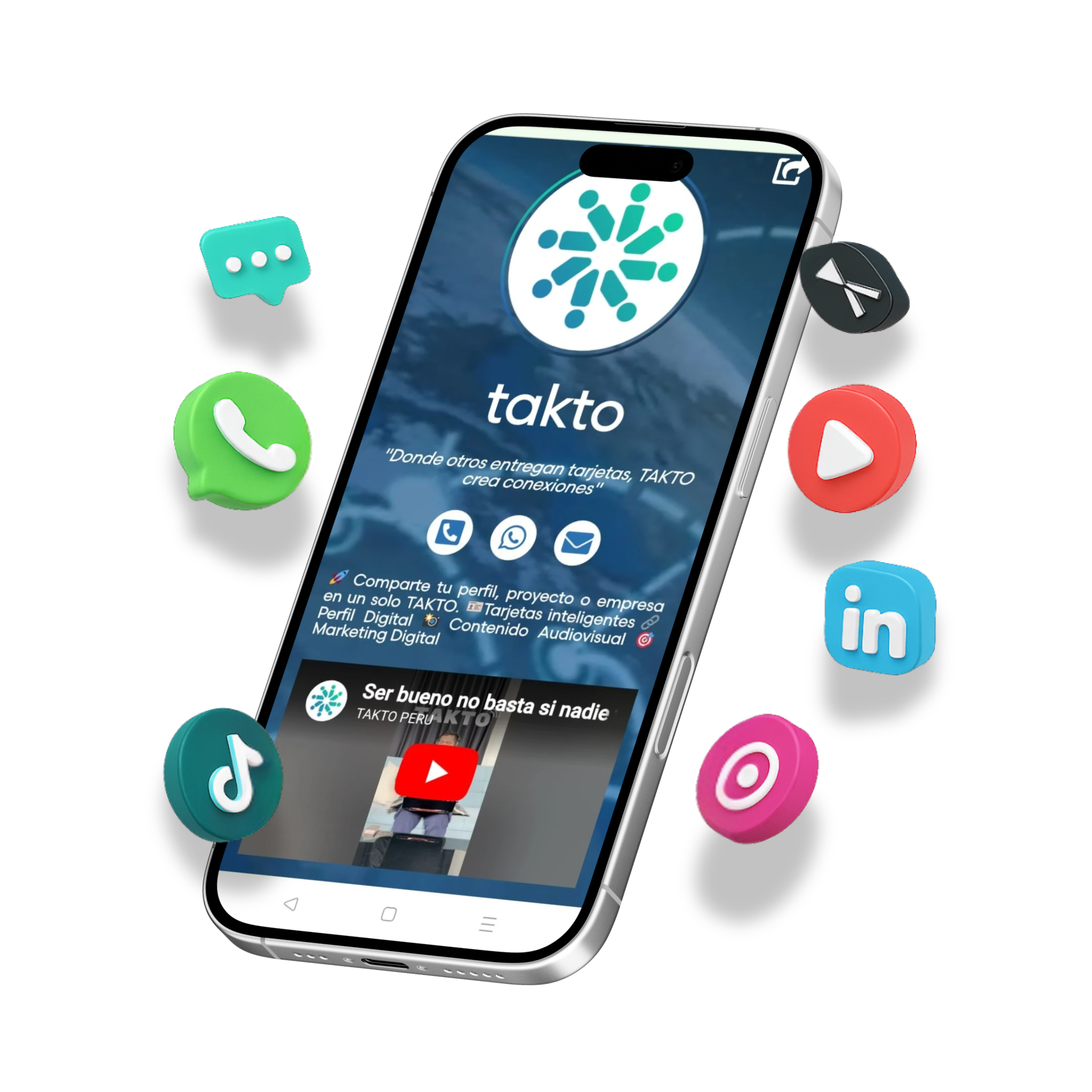 Tarjeta digital Takto con tecnología NFC para conexiones instantáneas