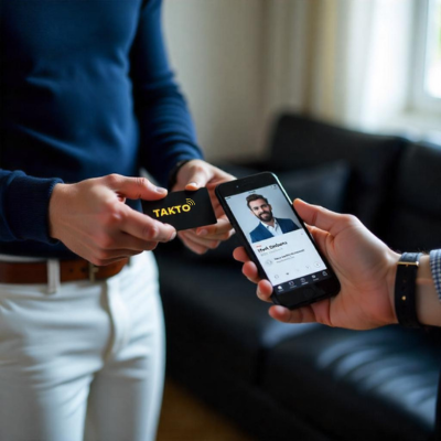 Tarjeta digital Takto con tecnología NFC para conexiones instantáneas